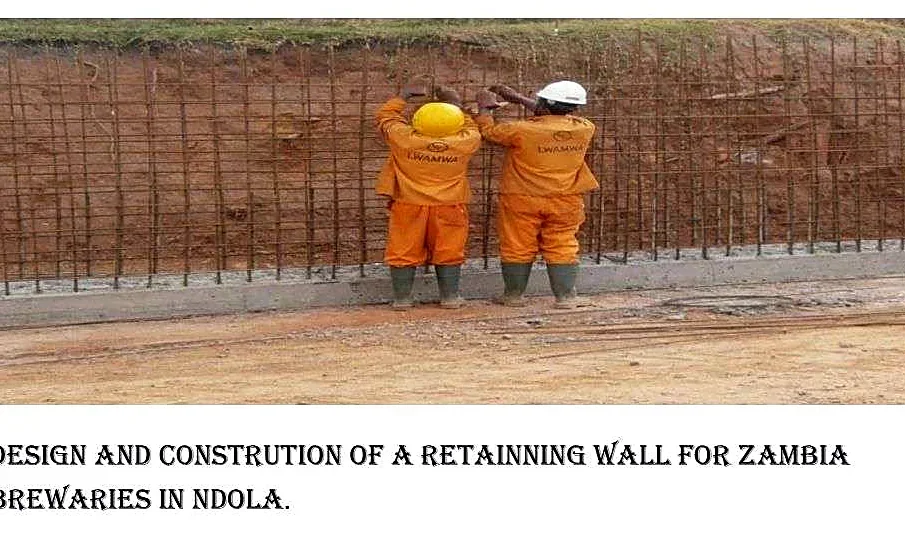 Retaining wall at Zambian Breweries, Ndola