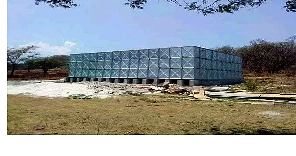 Completed steel water tank at Tug Argan Barracks, Ndola